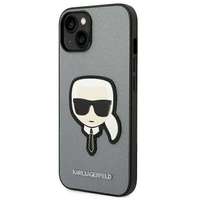 Karl Lagerfeld Eredeti tok KARL LAGERFELD KLHCP14SSAPKHG iPhone 14 készülékhez (Saffiano Karl Head Patch / ezüst)