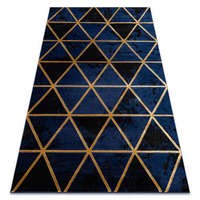Glamour Kizárólagos EMERALD szőnyeg 1020 glamour, elegáns márvány, háromszögek sötétkék / arany 80x150 cm
