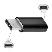 Haffner Adapter: MicroUSB - Type-C (USB-C) fekete adapter