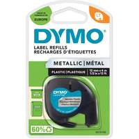 Dymo Feliratozógép szalag Dymo Letratag műanyag S0721730/59429 12mmx4m, ORIGINAL, ezüst