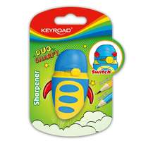 Keyroad Hegyező 1 lyukú tartályos, fedeles, multifunkciós Keyroad Duo Sharpy vegyes színek