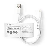 Nedis Lightning Kábel | USB 2.0 | Apple Lightning, 8 Pólusú | USB-A Dugasz | 480 Mbps | Nikkelezett | 1...
