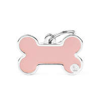  Gravírozható Biléta - Csont formájú Handmade Rózsaszín Nagy méret L - Egyedi Biléta Dog ID