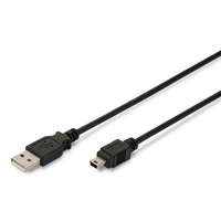 Assmann Digitus 1m USB 2.0 USB kábel USB A Mini-USB B Fekete