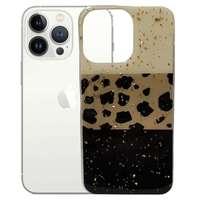 OEM iPhone 13 Pro hátlaptok, védőtok, telefon tok, kemény, leopárd mintás, Gold Glam Leopard print 2