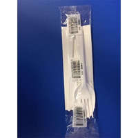 PRC Újrahasználható 15099 fehér műanyag kanál kés villa szalvéta 3+1 szett