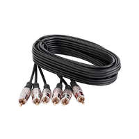  3RCA - 3RCA kábel,aranyozott fém csatlakozóval 3m PREMIUM (KPO1004-3)