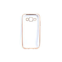 Nonbrand Átlátszó TPU telefontok Samsung Galaxy J5 J500F fényes krómhatású szélekkel arany
