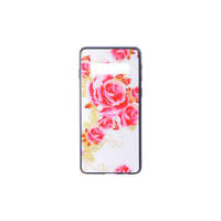 Nonbrand Üveges hátlappal rendelkezó telefontok nagy rózsa mintával fehér háttérrel Samsung Galaxy S10 Plu...