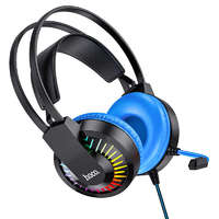 Hoco Vezetékes gamer fejhallgató, headset 3,5 mm-es Jack csatlakozóval Hoco W105 Joyful kék