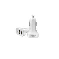 Earldom Dupla USB portos autós telefontöltő 2.1A + USB Type-C kábel Earldom ES-131 fehér