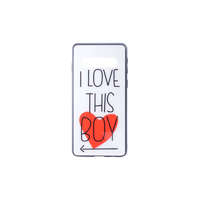 Nonbrand Üveges hátlappal rendelkezó telefontok szivecskés mintával I Love This Boy Samsung Galaxy S10 Plu...
