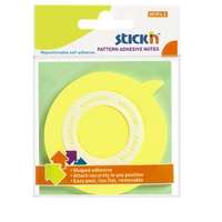Stick'n STICK N Öntapadó jegyzettömb, buborék alakú, 70x70 mm, 50 lap, STICK N, sárga