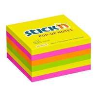 Stick'n STICK N Öntapadó jegyzettömb csomag, "Z", 76x76 mm, 6x100 lap, STICK N, neon színek