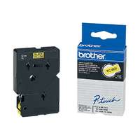 Brother Brother TC-601 (12mm) - 7.7m sárga alapon fekete eredeti öntapadó P-Touch szalag