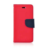Nonbrand Fancy Huawei Ascend Y3 (2018) oldalra nyíló mágneses könyv tok szilikon belsővel piros - kék
