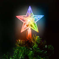 Family Christmas Family Christmas Karácsonyi LED-es csillag csúcsdísz - 10 LED - 15 cm - RGB - 2 x AA - 58034