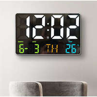 Sumker Digitális falióra asztali ébresztőóra naptár hőmérő fehér és multicolor GH0717L