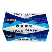 Face mask 3 rétegű, egyszer használatos szájmaszk, 50 db, kék