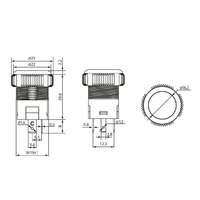 Glob Beépíthető kör alakú nyomógombos kapcsoló 1 áramkör 20 A - 12 V - IP67 ON - OFF Piros LED - 09154RD