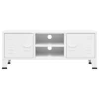vidaXL Fehér fém ipari stílusú tv-szekrény 105 x 35 x 42 cm