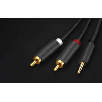  UGREEN AV102 kábel 2x RCA (Cinch) jack 3,5 mm 10 m (fekete)