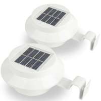 Nonbrand Két darabos kültéri napelemes ereszlámpa készlet – ereszcsatornára, kerítésre – fehér (BBV)