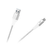  Micro USB kábel, szövet borítással, fehér színű 0,5m REBEL (RB-6000-050-W)