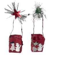 Handmade 4 db-os dekoratív kosár készlet, Karácsony, Édességhez, Hóember, Brad, Csillagok, Textil, 7x5x21...