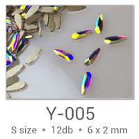 Profinails Profinails forma strasszkövek #Y-005 Crystal AB 12 db (6x2 mm csepp)