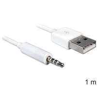 Delock Delock USB-A apa > sztereo jack 3.5 mm apa 4 pin IPod Shuffle kábel, 1 m