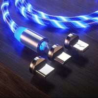  Lenyűgözően villogó mágneses USB töltőkábel cserélhető fejekkel – kék (BBL)