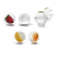 Ibili Ibili-Barware 4 darabos jéggömb forma készlet, műanyag/szilikon, 5,5 cm, átlátszó