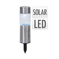 ProGarden Pro Garden napelemes világító lámpa, rozsdamentes acél/üveg, 15x 4,5 cm, ezüst