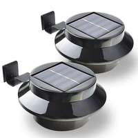 Nonbrand Két darabos kültéri napelemes ereszlámpa készlet – ereszcsatornára, kerítésre – fekete (BBV)