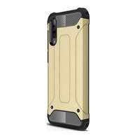 TokShop OnePlus 7, Műanyag hátlap védőtok, Defender, fémhatású, arany (89354)