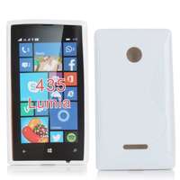 TokShop Microsoft Lumia 435, TPU szilikon tok, S-Line, fehér