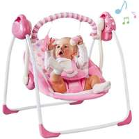 Nonbrand Hordozható baba hinta és pihenőszék önműködő ringató funkcióval – rózsaszín (BBJ)