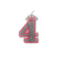 Gift Design Rózsaszín csillogó születésnapi gyertya 4-es számú