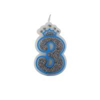 Gift Design Születésnapi gyertya kék glitter szám 3