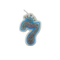 Gift Design 7-es számú csillogó kék születésnapi gyertya