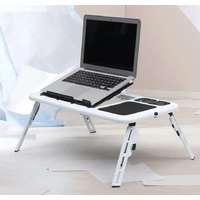  Összecsukható laptop asztal, állítható lábak, 2 kartámasz, egérpad, műanyag, laptop állítás, pohá...