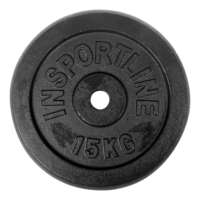 inSPORTline Öntöttvas súlyzótárcsa inSPORTline Castblack 15 kg