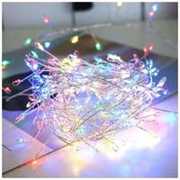 Nonbrand 2m-es karácsonyi fényfüzér rusztikus fém dróttal, színes fénnyel és 100 LED-del – dekorvilágítás...