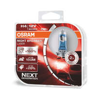 Osram 2 db Osram H4 12V 60/55W P43t éjszakai lézeres halogén izzók +150%