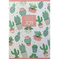  PD School Choose Joy kockás füzet - 42 lapos - kaktuszos