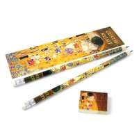  Klimt ajándékcsomag - könyvjelző, radír és 2 db grafitceruza - The Kiss