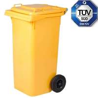  MŰANYAG SZEMETESKUKA 240 L - SÁRGA színű szelektív háztartási hulladéktároló - TÜV - ICS-ITALIA P...
