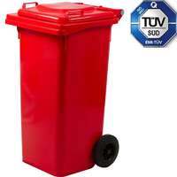  MŰANYAG SZEMETESKUKA 240 L - PIROS színű szelektív háztartási hulladéktároló - TÜV - ICS-ITALIA P...