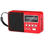  WS-2319 Hordozható FM rádió, Bluetooth, USB, Micro SD, beépített akkumulátorral piros színű